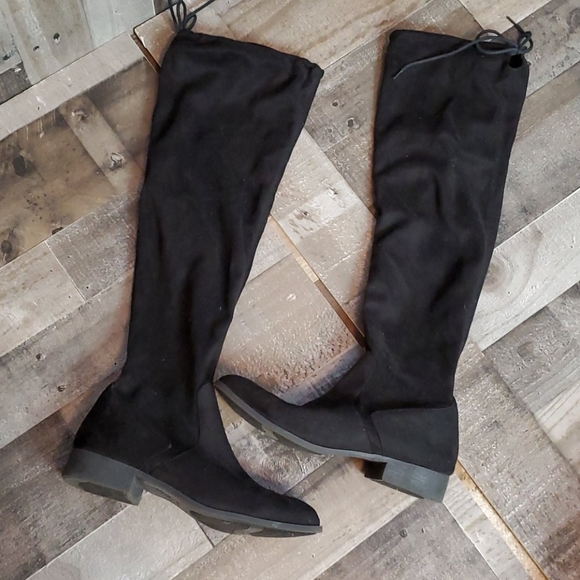 FIONI Clothing Shoes - Fioni black faux suede knee high boots 11
